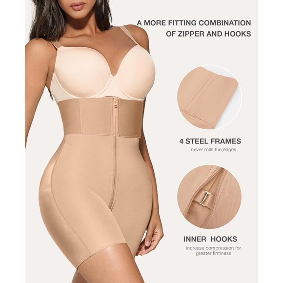 Women's Skin Waist Tummy Control Butt Lifting Slimmer Body Shaper Shapewear - Picture 2 of 6